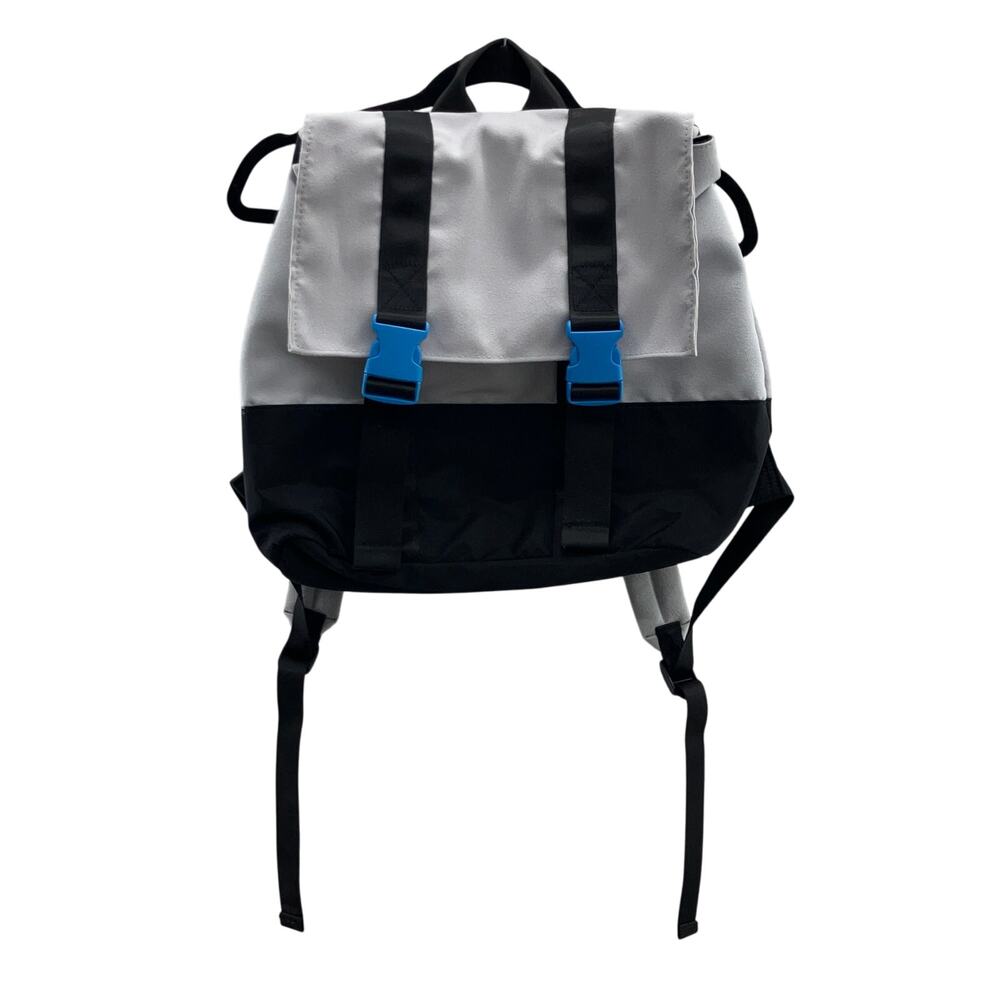Original Use Target Gray Black Blue Canvas Buckle Flap Lightweight Backpack Bag